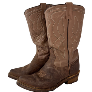 Brown Leather Cowboy Boots Country Western Horse Rodeo Farm Ranch Men 8.5 D